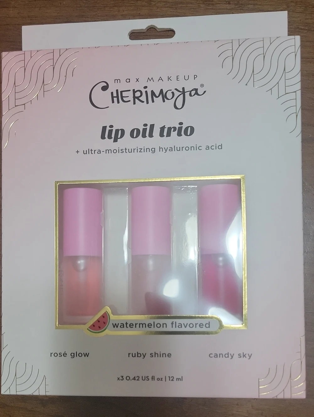 Cherimoya lip oil Trio watermelon flavored